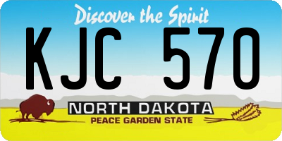 ND license plate KJC570