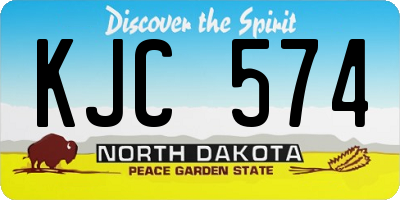 ND license plate KJC574