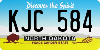 ND license plate KJC584