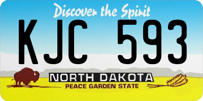 ND license plate KJC593