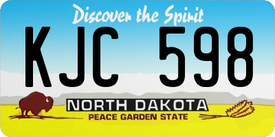 ND license plate KJC598