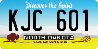 ND license plate KJC601