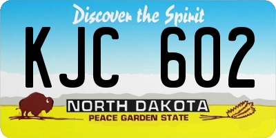 ND license plate KJC602