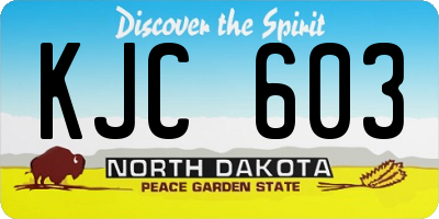 ND license plate KJC603