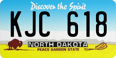 ND license plate KJC618
