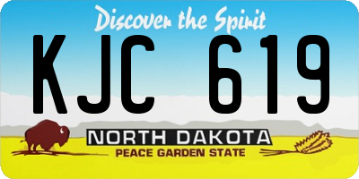 ND license plate KJC619