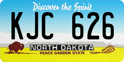 ND license plate KJC626