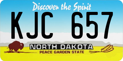 ND license plate KJC657