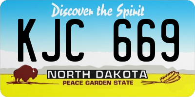 ND license plate KJC669