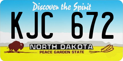 ND license plate KJC672
