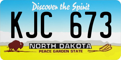 ND license plate KJC673