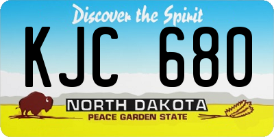 ND license plate KJC680