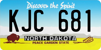 ND license plate KJC681