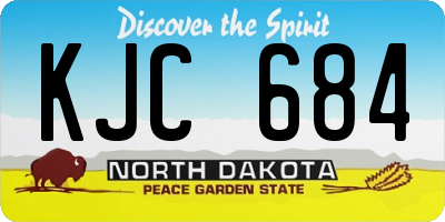ND license plate KJC684