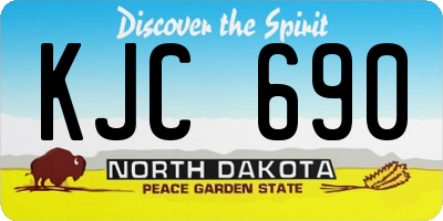 ND license plate KJC690