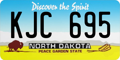 ND license plate KJC695