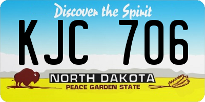 ND license plate KJC706