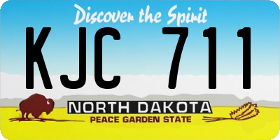 ND license plate KJC711
