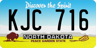 ND license plate KJC716