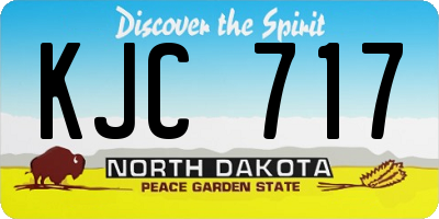 ND license plate KJC717