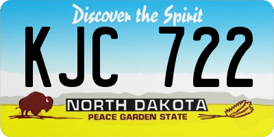 ND license plate KJC722