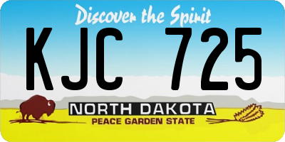 ND license plate KJC725