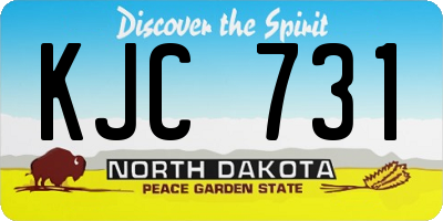ND license plate KJC731