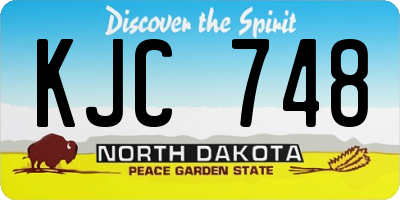 ND license plate KJC748