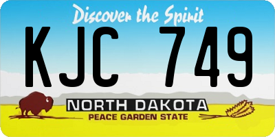 ND license plate KJC749