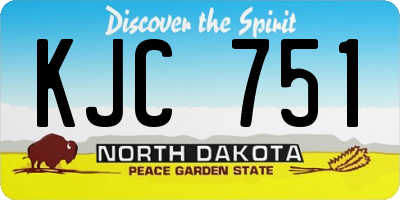 ND license plate KJC751