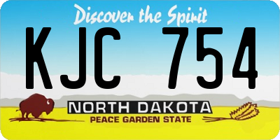 ND license plate KJC754
