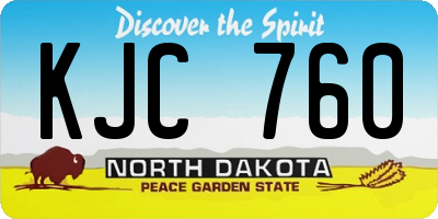 ND license plate KJC760