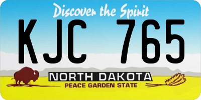 ND license plate KJC765