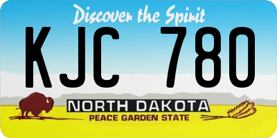 ND license plate KJC780