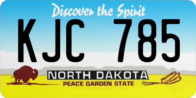 ND license plate KJC785