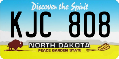 ND license plate KJC808
