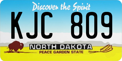 ND license plate KJC809