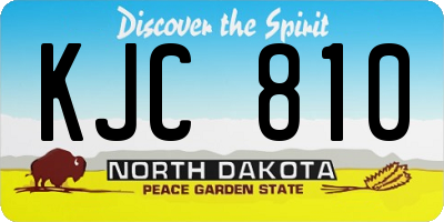 ND license plate KJC810