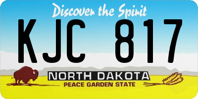 ND license plate KJC817
