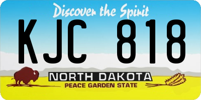 ND license plate KJC818