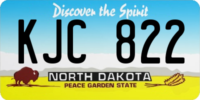 ND license plate KJC822