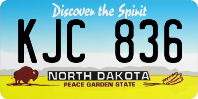ND license plate KJC836