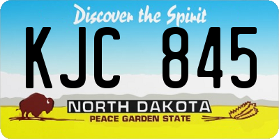 ND license plate KJC845