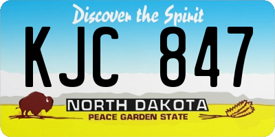 ND license plate KJC847