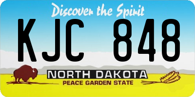 ND license plate KJC848