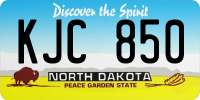 ND license plate KJC850
