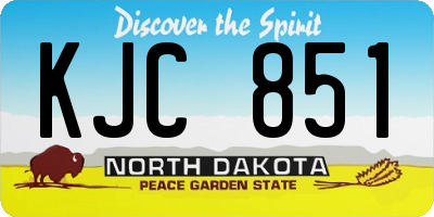 ND license plate KJC851