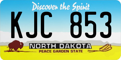 ND license plate KJC853