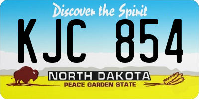 ND license plate KJC854