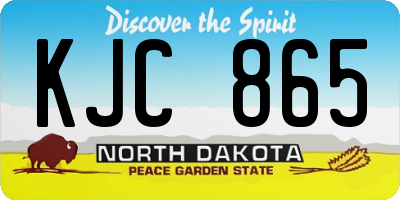ND license plate KJC865